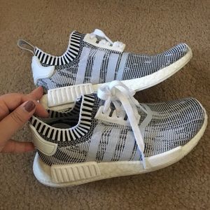 Adidas NMD 7.5 women’s grey Oreo glitch primeknit